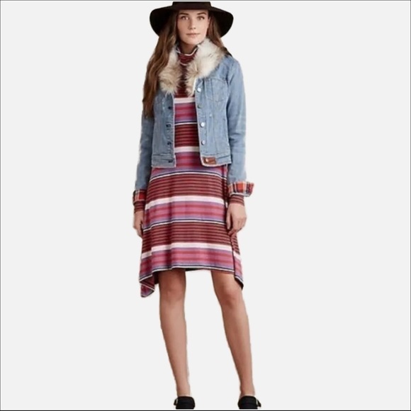 Anthropologie | Maeve Turtleneck Stripe Swing Dress Size Small - Picture 9 of 9